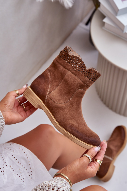 lage hakken voor dames met brede hakken van suède LeInski 3624 bruine kleur lage hakken voor dames met brede hakken van suède LeInski 3624 bruine kleur