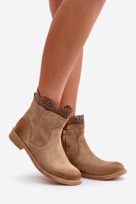 lage hakken voor dames met brede hakken van suède LeInski 3624 beige lage hakken voor dames met brede hakken van suède LeInski 3624 beige