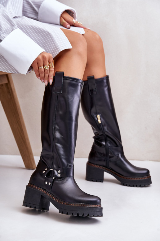 Leer dameslaarzen Vóór de knie LeInski 3432 zInart Leer dameslaarzen Vóór de knie LeInski 3432 zInart