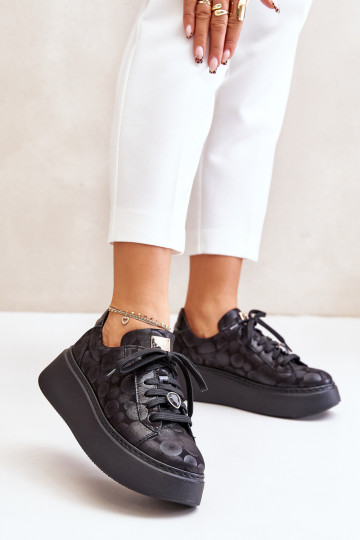 Leer sportschoenen met platform Het heeftciejka 06191-42 zInart