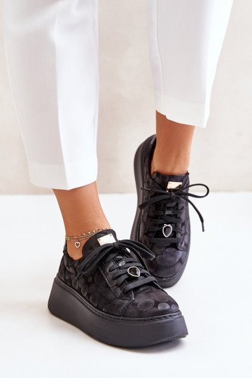 Leer sportschoenen met platform Het heeftciejka 06191-42 zInart 2