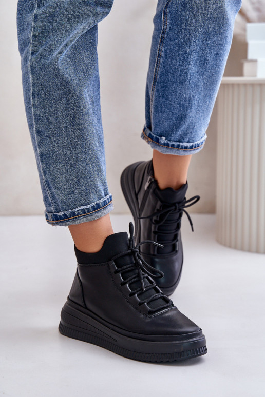 Eenvoudig Leer sportschoenen met platform Artiker 55C1041 zInart Eenvoudig Leer sportschoenen met platform Artiker 55C1041 zInart