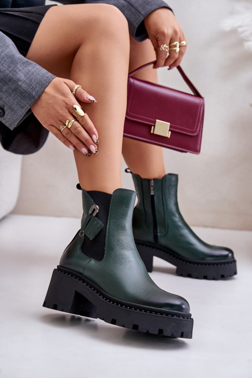 Zazoo 60490 Leer opInarmen Laarzen met ornamenten kaki kleuren Zazoo 60490 Leer opInarmen Laarzen met ornamenten kaki kleuren