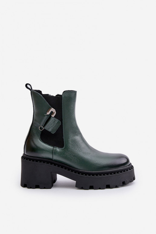 Zazoo 60490 Leer opInarmen Laarzen met ornamenten kaki kleuren Zazoo 60490 Leer opInarmen Laarzen met ornamenten kaki kleuren