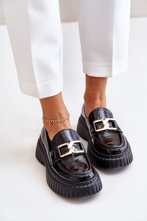 Zazoo 20176 met lakeffect schoenen dames mocassins Gemaakt van natuurlijk leer zInart