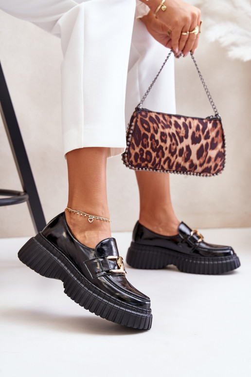 Zazoo 20176 met lakeffect schoenen dames mocassins Gemaakt van natuurlijk leer zInart