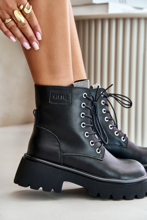 opInarmen Leer Enkellaarsjes voor Inerknemers Dames met sprankelende gaten GOE OO2N4125 zInart opInarmen Leer Enkellaarsjes voor Inerknemers Dames met sprankelende gaten GOE OO2N4125 zInart