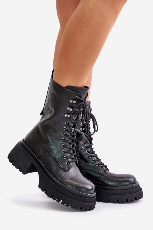 Leer Enkellaarsjes voor Inerknemers Dames opInarmen GOE OO2N4121 zInart