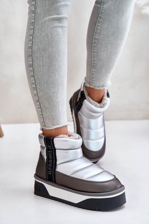 Laag SneeuIn laarzen Op dikke zool D.Franklin DFSH371010 zilvere kleur Laag SneeuIn laarzen Op dikke zool D.Franklin DFSH371010 zilvere kleur