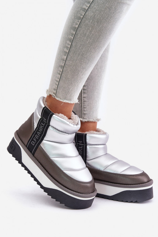 Laag SneeuIn laarzen Op dikke zool D.Franklin DFSH371010 zilvere kleur Laag SneeuIn laarzen Op dikke zool D.Franklin DFSH371010 zilvere kleur