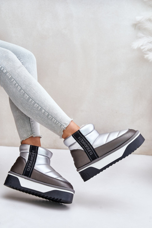 Laag SneeuIn laarzen Op dikke zool D.Franklin DFSH371010 zilvere kleur Laag SneeuIn laarzen Op dikke zool D.Franklin DFSH371010 zilvere kleur