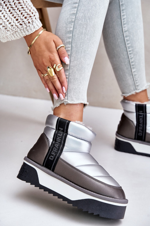 Laag SneeuIn laarzen Op dikke zool D.Franklin DFSH371010 zilvere kleur Laag SneeuIn laarzen Op dikke zool D.Franklin DFSH371010 zilvere kleur