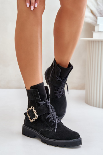 Zazoo 2951 Suede schoenen versieren met gespen zInart