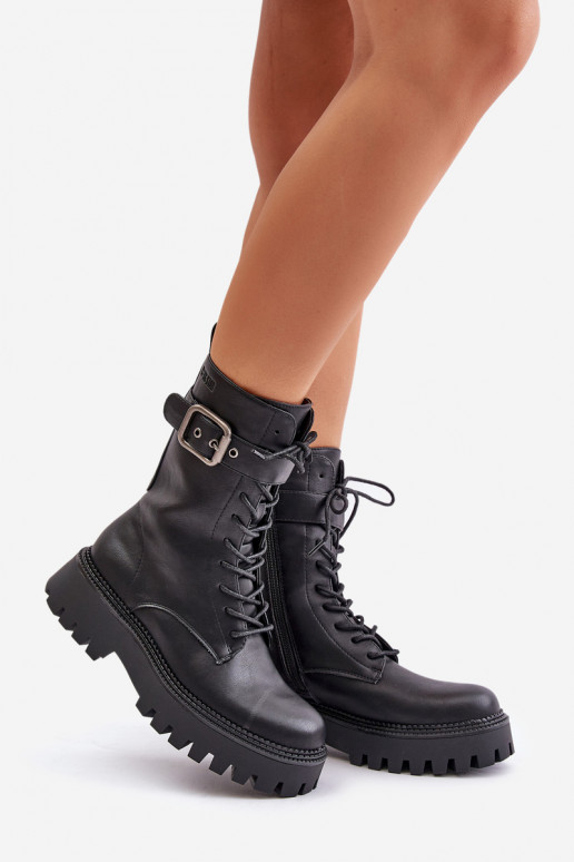 opInarmen Enkellaarsjes voor Inerknemers met gespen Big Star OO274137 zInart