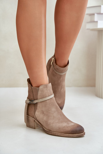 Zazoo 60478 Suede schoenen met hakken opInarmen Vastgemaakt Opar het kasteel beige