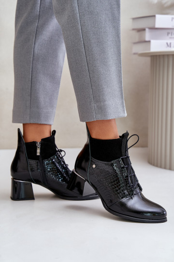 Zazoo 60503 Leer Laarzen met hakken opInarmen zInart