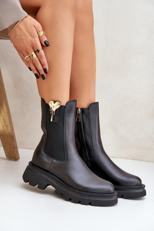 Leer stijlvolle laarzen met decoratie CheBello 4537 zInart