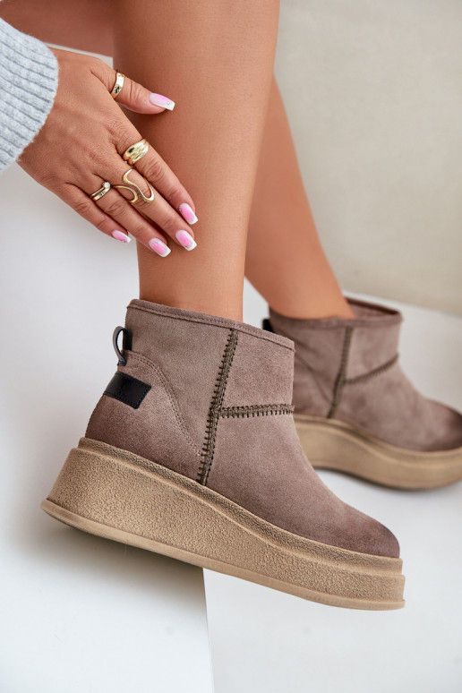 Leer van suède SneeuIn laarzen Laarzen met platform I Koturnie Het heeftciejka 06769-02 donker bruin Leer van suède SneeuIn laarzen Laarzen met platform I Koturnie Het heeftciejka 06769-02 donker bruin