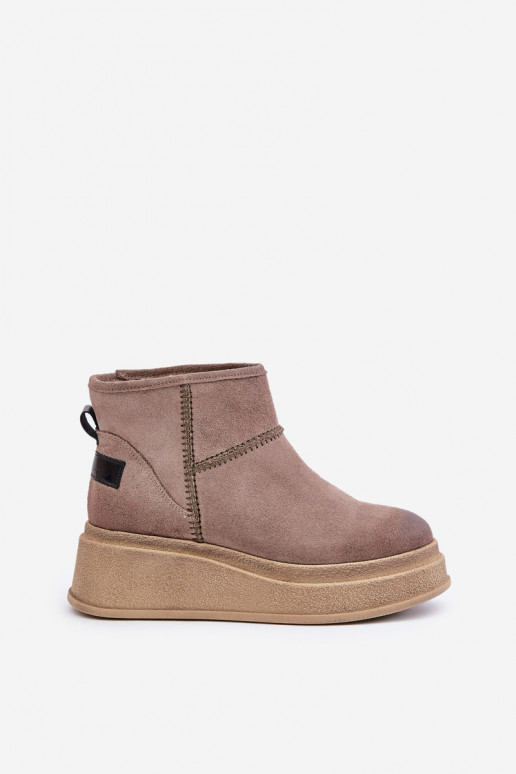 Leer van suède SneeuIn laarzen Laarzen met platform I Koturnie Het heeftciejka 06769-02 donker bruin Leer van suède SneeuIn laarzen Laarzen met platform I Koturnie Het heeftciejka 06769-02 donker bruin