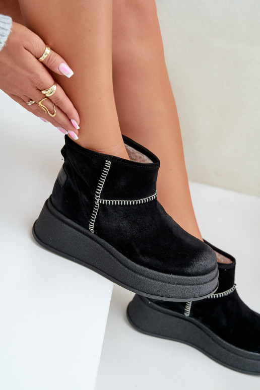 Leer van suède SneeuIn laarzen Laarzen met platform I Koturnie Het heeftciejka 06769-01 zInart