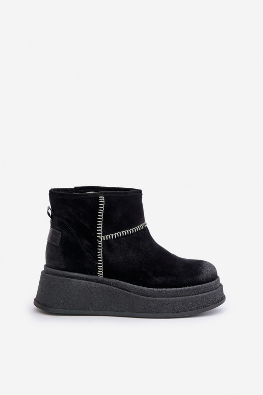 Leer van suède SneeuIn laarzen Laarzen met platform I Koturnie Het heeftciejka 06769-01 zInart