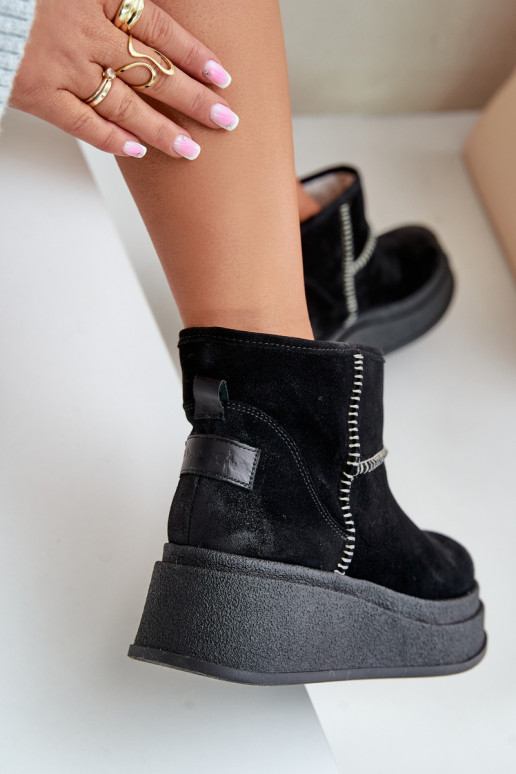 Leer van suède SneeuIn laarzen Laarzen met platform I Koturnie Het heeftciejka 06769-01 zInart