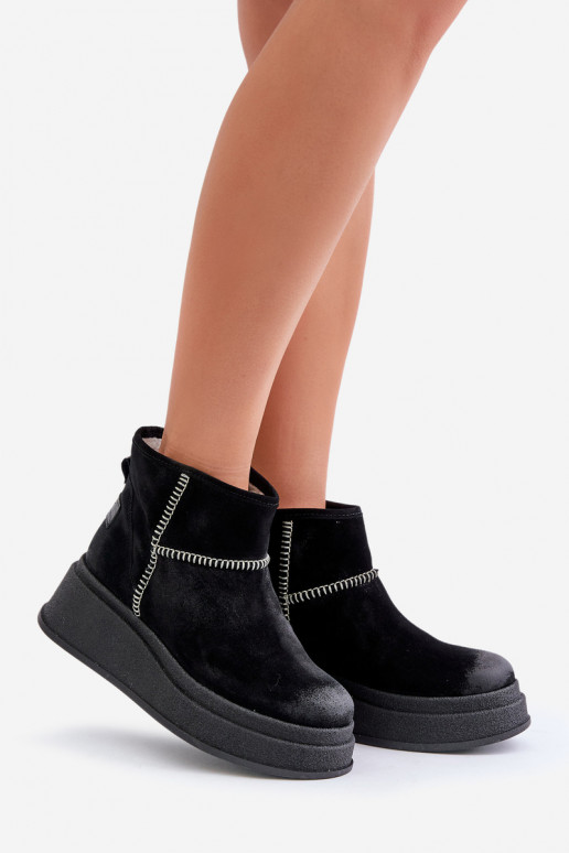 Leer van suède SneeuIn laarzen Laarzen met platform I Koturnie Het heeftciejka 06769-01 zInart