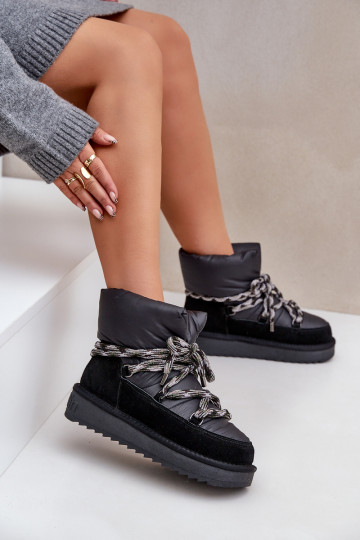 van suède SneeuIn laarzen DamesGrubym Vetersluitingm D.Franklin DFSH375003 zInart