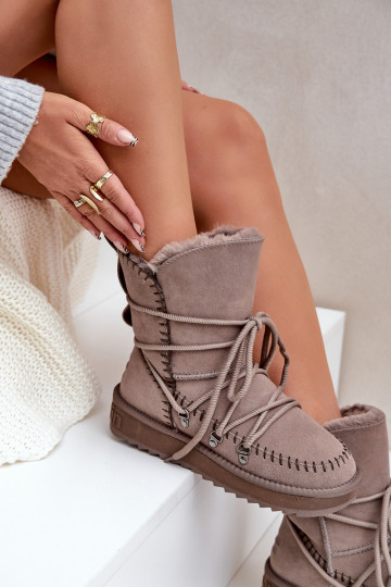 SneeuIn laarzen DamesOpturalnego van suèdeu D.Franklin DFSH375004 klei kleuren