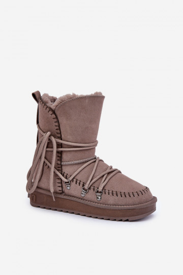 SneeuIn laarzen DamesOpturalnego van suèdeu D.Franklin DFSH375004 klei kleuren 2