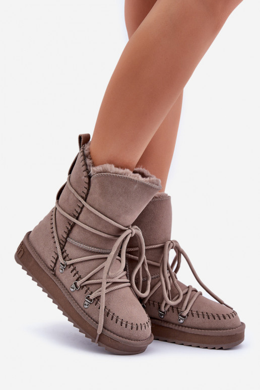 SneeuIn laarzen DamesOpturalnego van suèdeu D.Franklin DFSH375004 klei kleuren