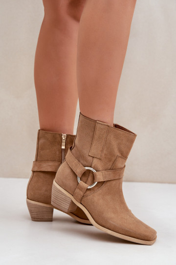 LaarzenOpturalnego van suèdeu met hakken Zazoo 3444/2 beige