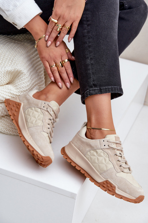 Leer Sneakers model schoenen Dames Big Star OO274A315 Hi-Poly System beige Leer Sneakers model schoenen Dames Big Star OO274A315 Hi-Poly System beige