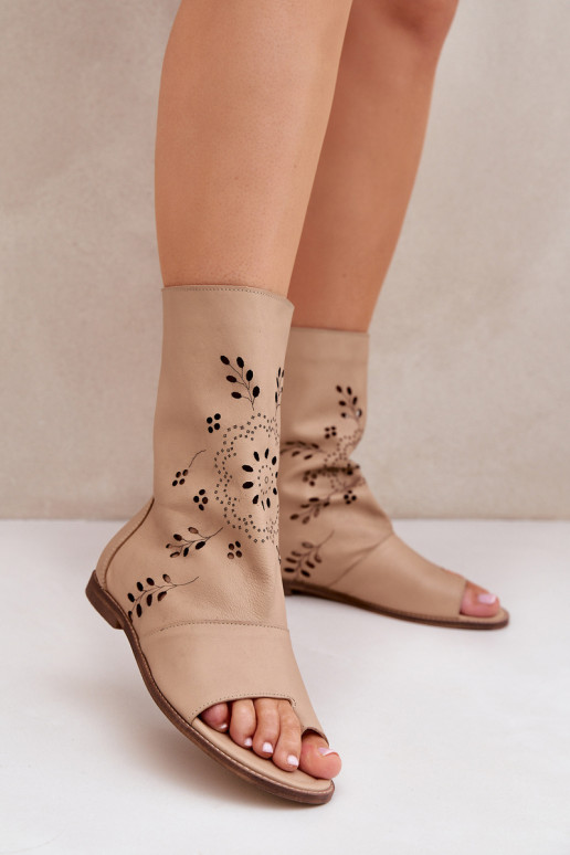 Zazoo 3437 Dames Dames sandalen met laarzen Opar het kasteel beige Zazoo 3437 Dames Dames sandalen met laarzen Opar het kasteel beige