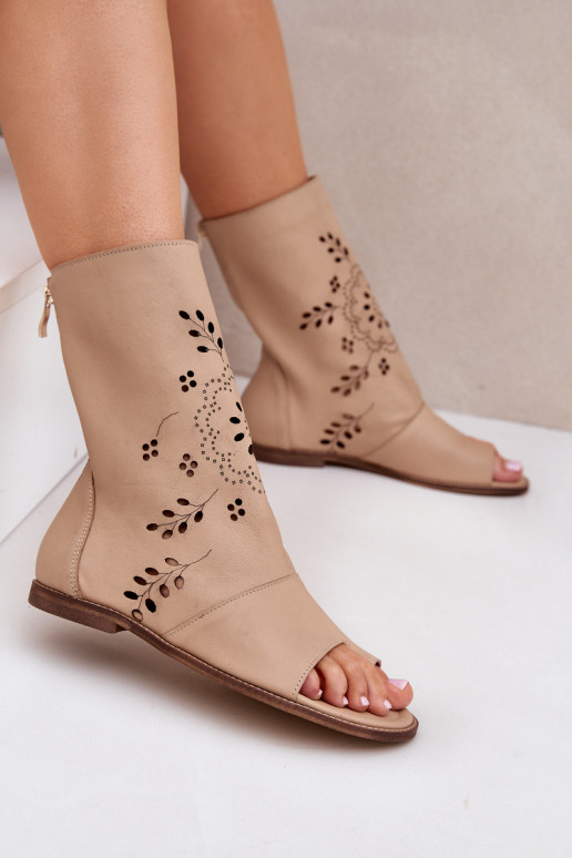 Zazoo 3437 Dames Dames sandalen met laarzen Opar het kasteel beige Zazoo 3437 Dames Dames sandalen met laarzen Opar het kasteel beige