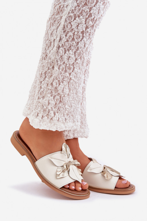 Slippers met ornamenten Echt leer Zazoo 3667 Initte kleur Slippers met ornamenten Echt leer Zazoo 3667 Initte kleur