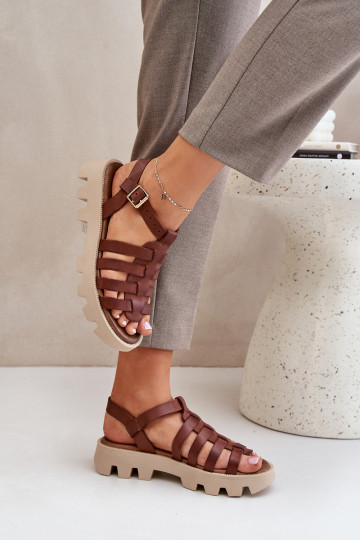 Dames sandalen Zazoo 3695 bruine kleur