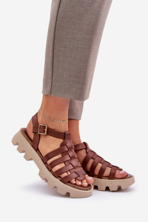 Dames sandalen Dames Zazoo 3695 bruine kleur Dames sandalen Dames Zazoo 3695 bruine kleur