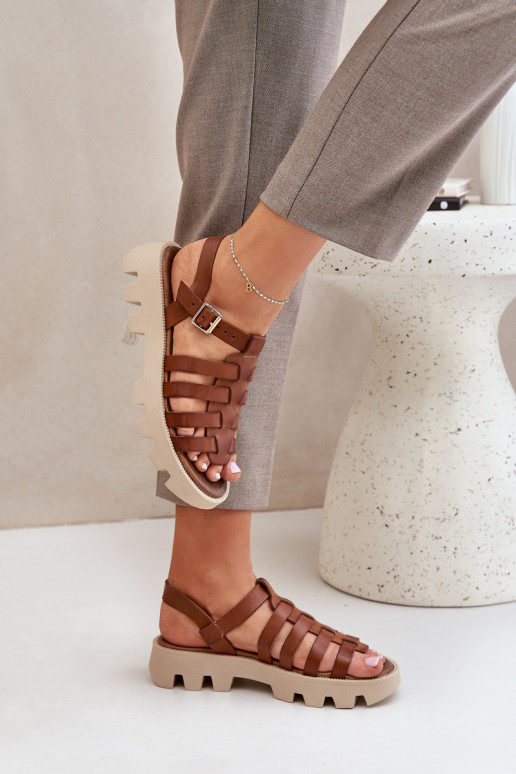 Dames sandalen Dames Zazoo 3695 bruine kleur Dames sandalen Dames Zazoo 3695 bruine kleur