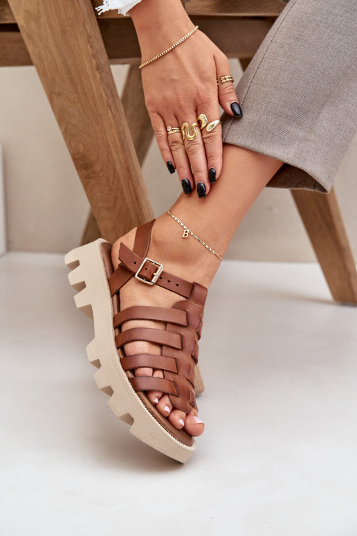 Dames sandalen Dames Zazoo 3695 bruine kleur Dames sandalen Dames Zazoo 3695 bruine kleur