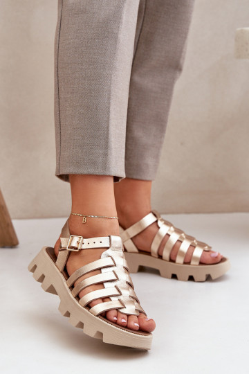 Dames sandalen Zazoo 3695 gouden kleur 2