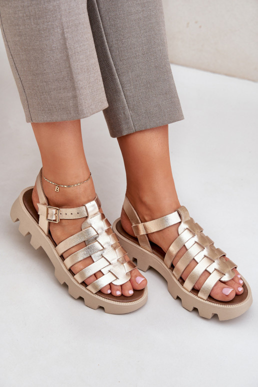 Dames sandalen Dames Zazoo 3695 gouden kleur Dames sandalen Dames Zazoo 3695 gouden kleur