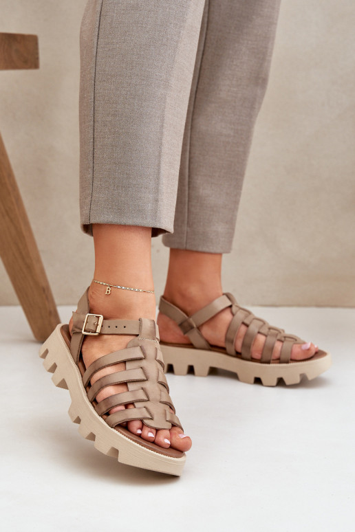 Dames sandalen Dames Zazoo 3695 beige Dames sandalen Dames Zazoo 3695 beige