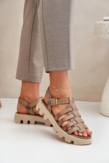 Dames sandalen Zazoo 3695 zandkleur 2