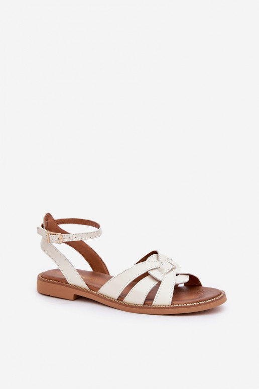 Dames sandalen Dames met brede hakken Zazoo 3688 ivoor Dames sandalen Dames met brede hakken Zazoo 3688 ivoor