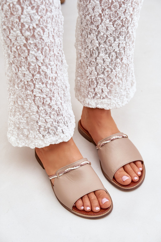 Leren pantoffels LeInski Shoes 3047 beige Leren pantoffels LeInski Shoes 3047 beige