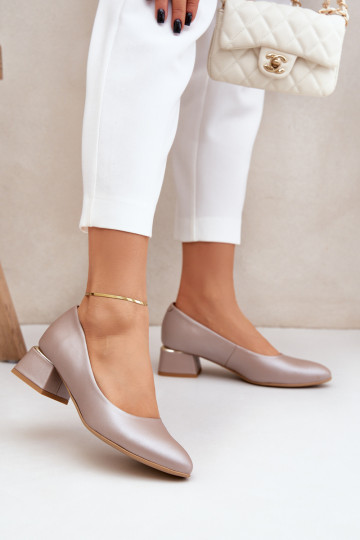 Leren schoenen LeĮskis 3118 zandkleur 2
