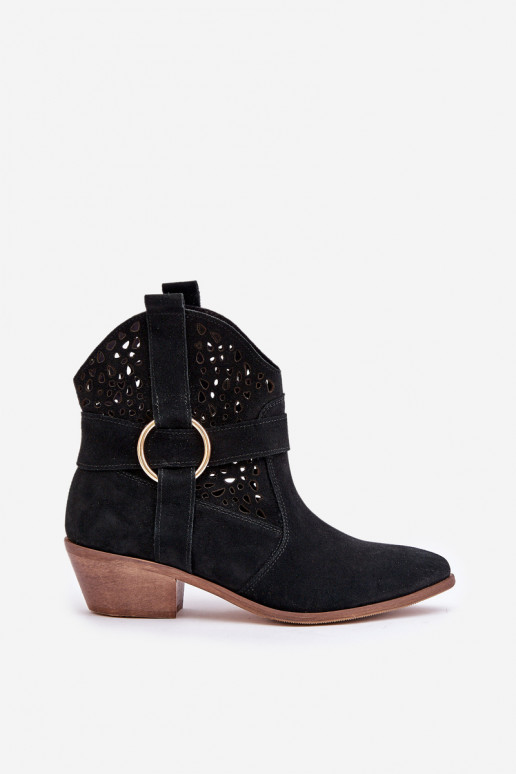 Suede schoenen coInboystijl met elementen van opengeInerkt met hakken Zazoo 2994 zInart Suede schoenen coInboystijl met elementen van opengeInerkt met hakken Zazoo 2994 zInart