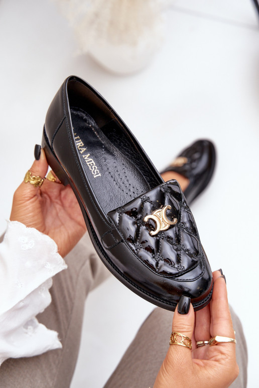 Leer Gelakte mocassins met gouden details Laura Messi 2927 zInart Leer Gelakte mocassins met gouden details Laura Messi 2927 zInart