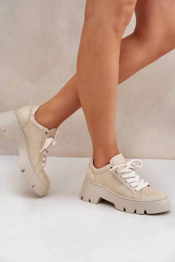 Sportschoenen met platform CheBello 4632 goudkleur